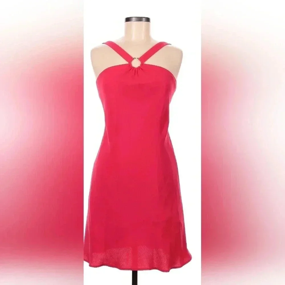 Evan Picone Formal Dress - EUC - Size 6, Fully Lined, Halter Neck, Hot Pink